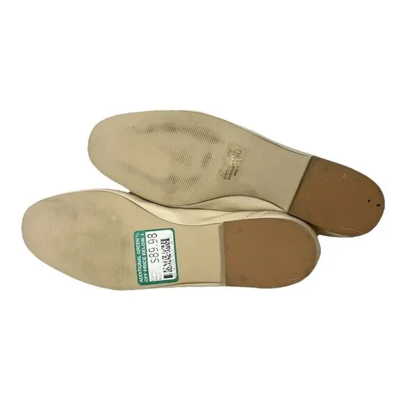 Coach And Four Dana Loafers Cream Leather Upper Slip-On Style Size 8 Italian - Picture 8 of 10